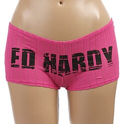 Ed Hardy Women's Pointelle Knit Boy Shorts