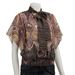 BCBGeneration Women's Sheer Top-tie Blouse
