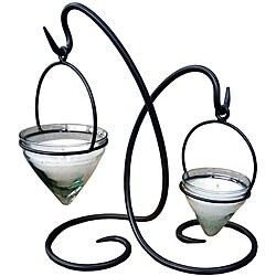 Lyric Lantern Pewter Candle Holders (Set of 2)