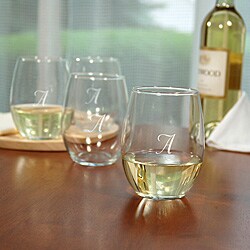 Hand-blown Stemless Wine Glasses (Set of 4)