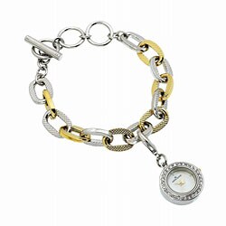 Anne Klein Women's Two-tone Charm Bracelet Watch