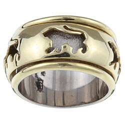 18k Yellow Gold Rotating Lion Band Estate Ring (Size 7.5)