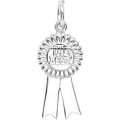 Sterling Silver 'The Best' Ribbon Charm