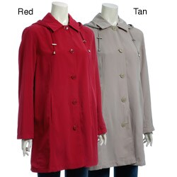 Regent Women's Packable Faux Silk Short Travel Coat