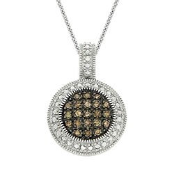 Sterling Silver 1/4ct TDW Brown Diamond Necklace
