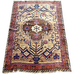 Persian Bakhtiari Brown/ Orange Rug (5'1 x7'9)