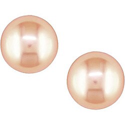 10k Gold Pink FW Pearl Stud Earrings (6 mm) (Set of 6)