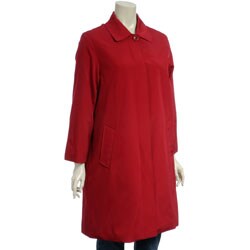 Regent Women's Petite Faux Silk 3/4-length Raincoat