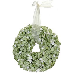 Small Green Hydrangea Wreath and Ribbon