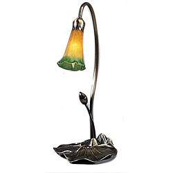 Lily 1-light Amber/ Yellow/ Green Tiffany-style Lamp
