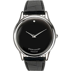 Pierre Cardin Men's Black and Silvertone Casual Watch