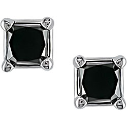14k Gold 1/4ct TDW Black Diamond Earrings  (Set of 4)