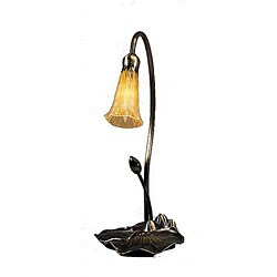 Lily 1-light Mottled Amber Tiffany-style Lamp