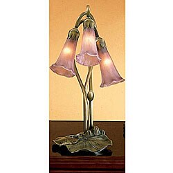 Lily 3-light Tiffany-style Cranberry Lamp