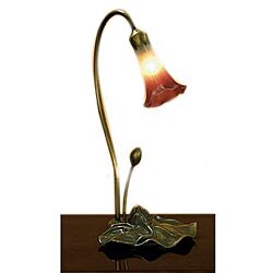 Lily 1-light Pink and White Lamp