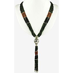 Silver Serpentine Pendant Lariat Necklace (Thailand)