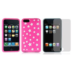 Apple iPod Touch 2G/3G Magenta Stars Silicone Skin