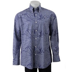 Saltaire Men's Mustique Printed Pinstripe Shirt 