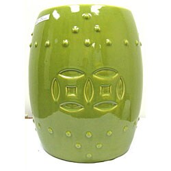 Double Coin Lime Green Ceramic Garden Stool