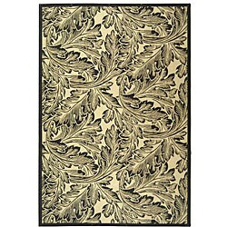 Indoor/ Outdoor Acklins Sand/ Black Rug (7'10 x 11')