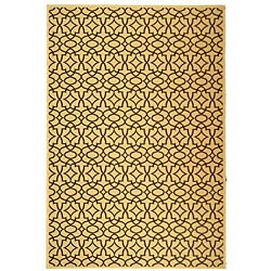Courtyard Indoor/ Outdoor Unagna Natural/ Chocolate Polypropylene Rug (7'10' x 11')