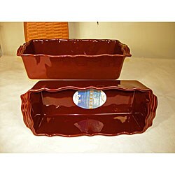 Appolia Mahogany 2-piece French Ceramic Loaf Pan Set