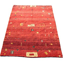 Persian Gabbeh Red Rug (6' x 7'10) 