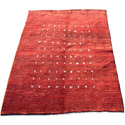 Persian Gabbeh Red Rug (6 x 7'8) 