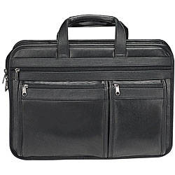 Houston Deluxe Black Soft Leather Laptop Case