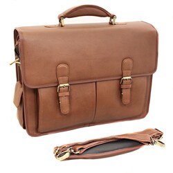 Bacara Deluxe Tan European Leather Laptop Case