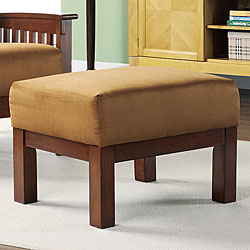 Hills Mission Oak and Rust Ottoman