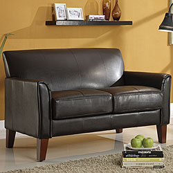 Uptown Collection Dark Brown Vinyl Loveseat