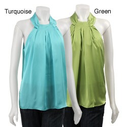 Violet & Claire Women's Pleated Halter Top
