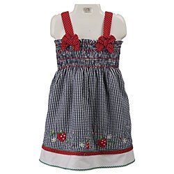 Baby Togs Toddler Girl's Blue/Red Seersucker Sundress