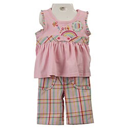 FINAL SALE Baby Togs Infant Girl's Rainbow Pants Set