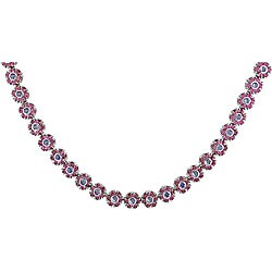 14k Gold Pink Tourmaline and Tanzanite Necklace
