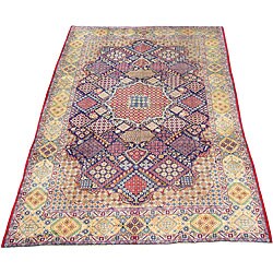 Persian Kashan Navy/ Ivory Rug (9'3 x 13'4)