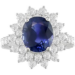 18k Gold 2 1/10ct TDW Diamond and Sapphire Ring (G-H-I, I1)