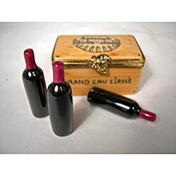 Limoges Hand-painted Wine Case Keepsake Box
