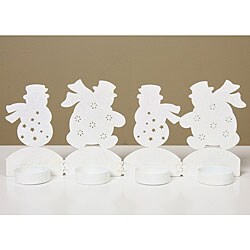 Sparkling Snowmen Tealight Candle Holder (Set of 6)