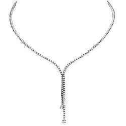 18k White Gold 4 1/3ct TDW Diamond Drop Necklace (GH, I1)