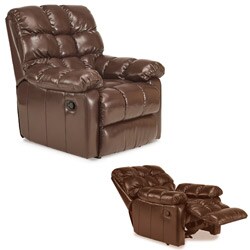 Wall Hugger Saddle Brown Bi-cast Leather Recliner