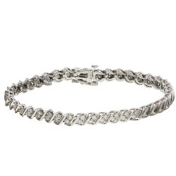 14k White Gold 3ct TDW Diamond Tennis Bracelet (G-H, I2)