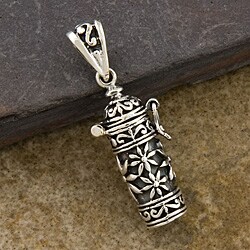 Sterling Silver 'Prayer Box' Long Pendant (Thailand)