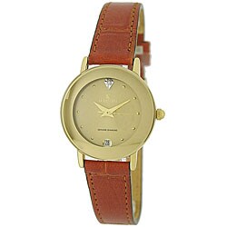 Le Chateau Women's Dome Crystal Genuine Diamond Watch