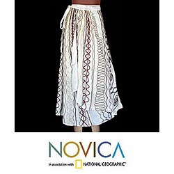 Cotton 'Hill Tribe Chic' Wraparound Skirt (Thailand)