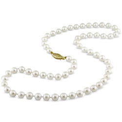 New York Pearls 14k Gold New York Pearls Cultured Akoya Pearl Necklace (5.5-6 mm)
