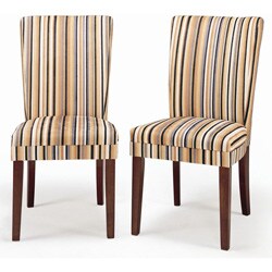 Parson Striped Upholstered Dining Chair (Set of 2)