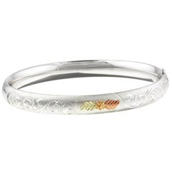 Black Hills Gold on Silver Bangle Bracelet