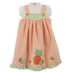 Good Lad Toddler Girl's Peach Seersucker Dress
